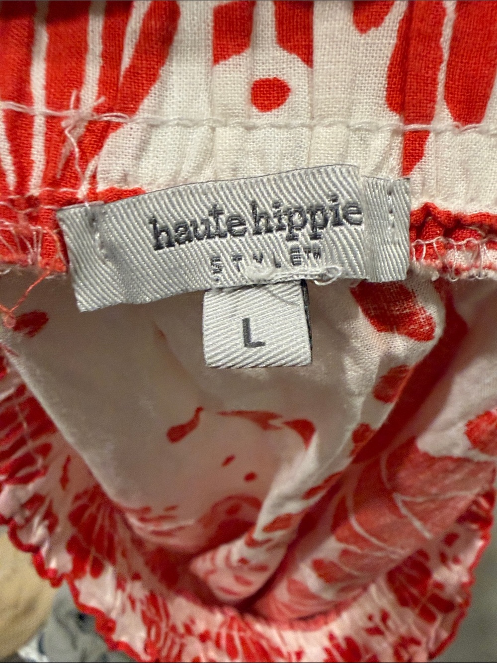 Haute Hippie Red & White Abstract Print skirt - Picture 2 of 2